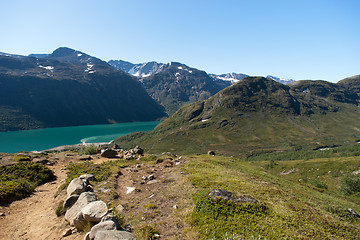 Image showing Besseggen Ridge in Jotunheimen National Park, Norway