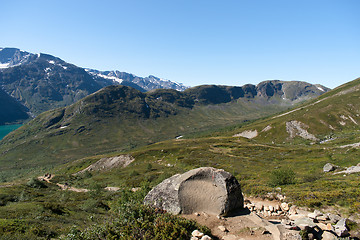 Image showing Besseggen Ridge in Jotunheimen National Park, Norway