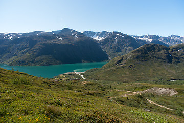 Image showing Besseggen Ridge in Jotunheimen National Park, Norway