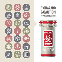 Image showing Biohazard and Caution Icons Collection