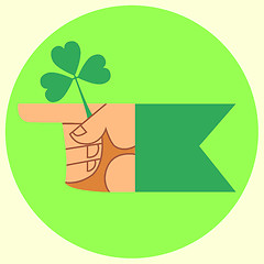 Image showing cursor on the festival day of Patrick hand and Shamrock