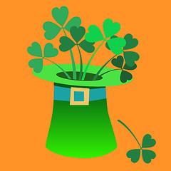 Image showing Leprechaun hat with a Shamrock inside Patrick day
