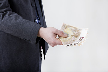 Image showing Businessman with banknotes