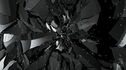 Image showing Pieces of splitted or cracked glass 