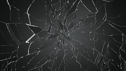 Image showing splitted or cracked glass on white