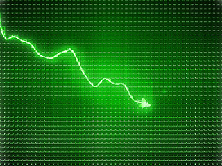 Image showing Green trend graph as symbol of business contraction