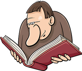 Image showing reader with book cartoon illustration