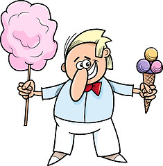 Image showing candy vendor cartoon illustration