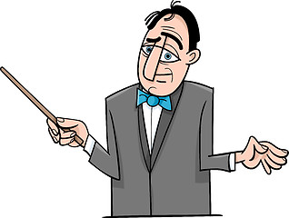 Image showing orchestra conductor cartoon illustration