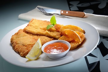 Image showing Fried fillet fish