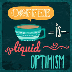 Image showing Retro background with coffee quote