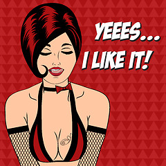 Image showing sexy horny woman in comic style, xxx illustration