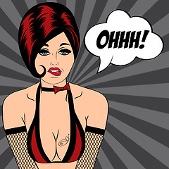Image showing sexy horny woman in comic style, xxx illustration