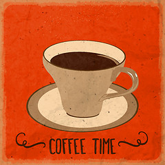 Image showing Retro background with coffee quote