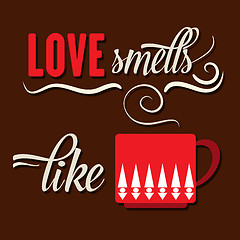 Image showing Retro background with coffee quote