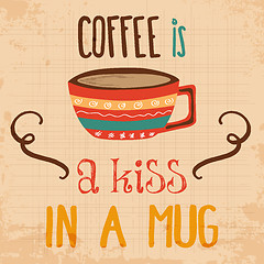 Image showing Retro background with coffee quote