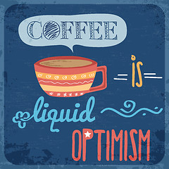 Image showing Retro background with coffee quote