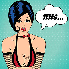 Image showing sexy horny woman in comic style, xxx illustration