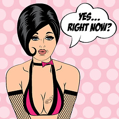 Image showing sexy horny woman in comic style, xxx illustration