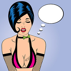 Image showing sexy horny woman in comic style, xxx illustration