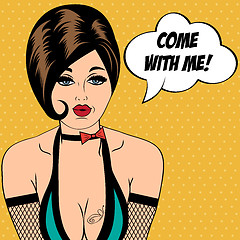 Image showing sexy horny woman in comic style, xxx illustration