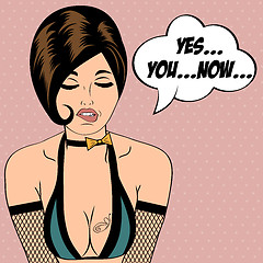 Image showing sexy horny woman in comic style, xxx illustration