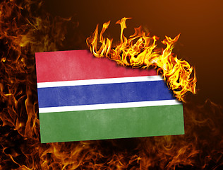 Image showing Flag burning - Gambia