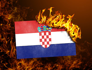 Image showing Flag burning - Croatia