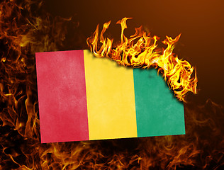 Image showing Flag burning - Guinea