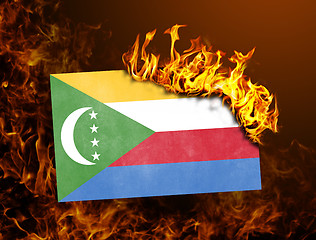 Image showing Flag burning - Comoros