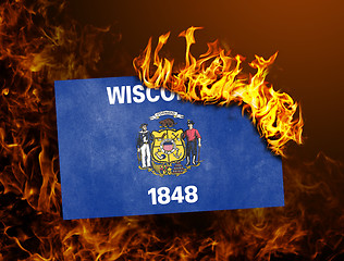 Image showing Flag burning - Wisconsin