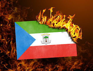 Image showing Flag burning - Equatorial Guinea