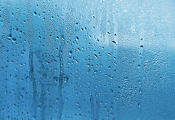 Image showing Water drops on glass