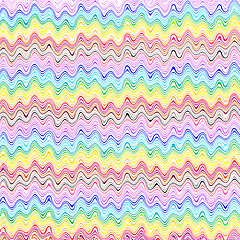 Image showing Bright color wavy lines pattern
