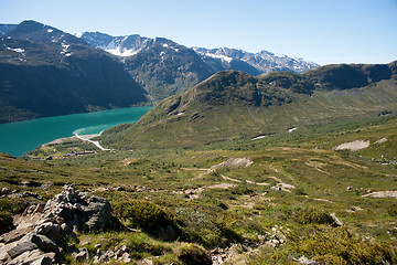 Image showing Besseggen Ridge in Jotunheimen National Park, Norway