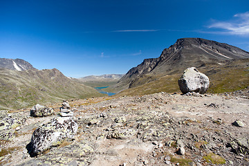 Image showing Besseggen Ridge in Jotunheimen National Park, Norway