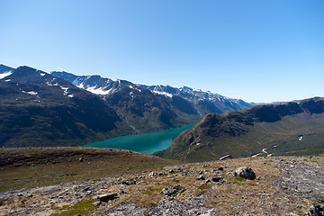 Image showing Besseggen Ridge in Jotunheimen National Park, Norway