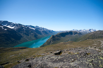 Image showing Besseggen Ridge in Jotunheimen National Park, Norway