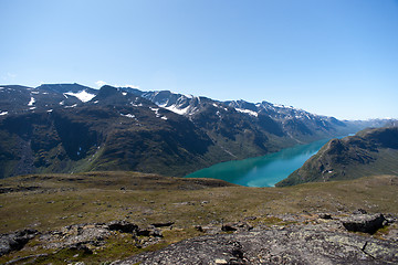 Image showing Besseggen Ridge in Jotunheimen National Park, Norway