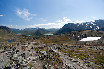 Image showing Besseggen Ridge in Jotunheimen National Park, Norway