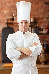 Image showing happy male chef cook in restaurant kitchen