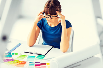 Image showing stressed interior designer