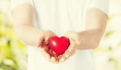 Image showing man hands with heart