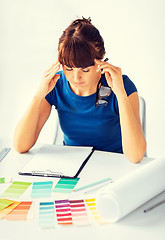 Image showing stressed interior designer