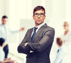 Image showing attractive buisnessman or teacher in glasses