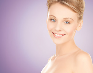 Image showing beautiful young woman with bare shoulders