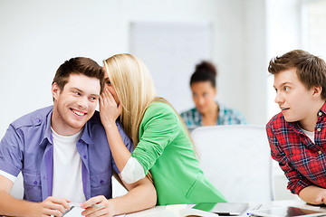 Image showing group of students gossiping at school