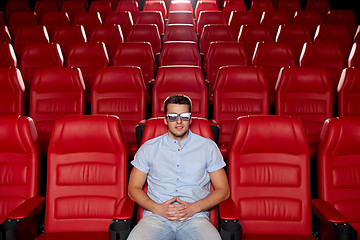 Image showing young man watching movie in 3d theater