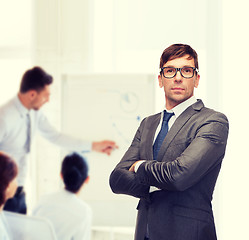 Image showing attractive buisnessman or teacher in glasses