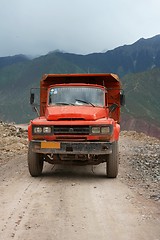 Image showing Chinese truck driving in Tibet